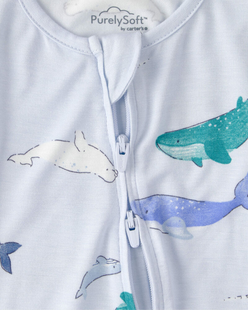 Baby Whale PurelySoft 2-Way Zip Snug Fit Sleeper - Blue, image 6 of 9 slides