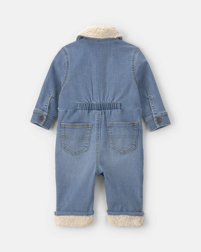 B&eacute;b&eacute; gar&ccedil;on - Combinaison en denim &agrave; manches longues &ndash; D&eacute;lav&eacute; clair, image 2 sur 4 diapositives