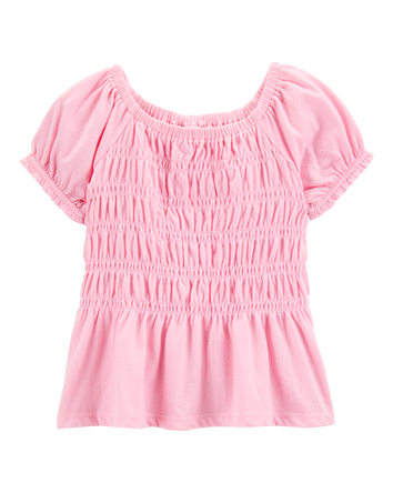 Toddler Short-Sleeve Smocked Top - Pink, 