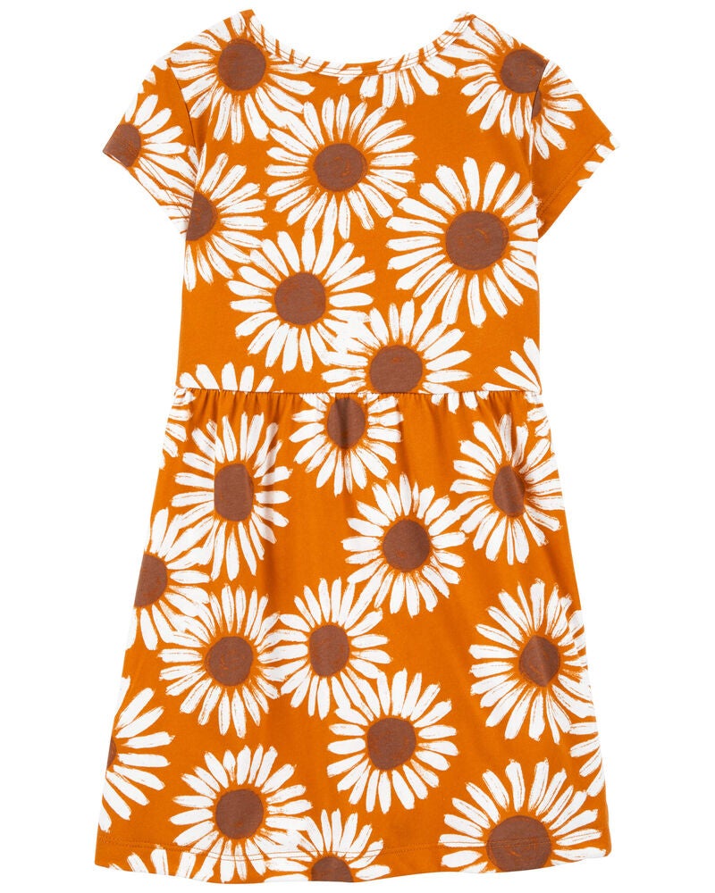 Toddler Sunflower Cotton Dress, image 2 of 4 slides