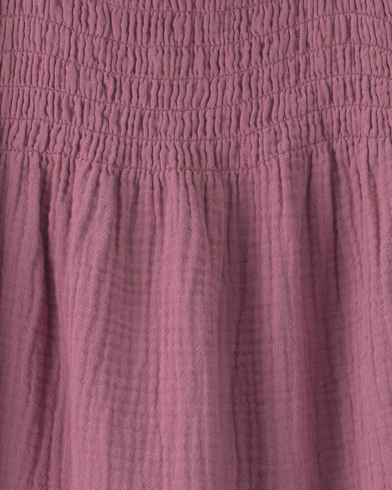 Filles - Robe en gaze &agrave; smocks en coton biologique, image 4 sur 4 diapositives