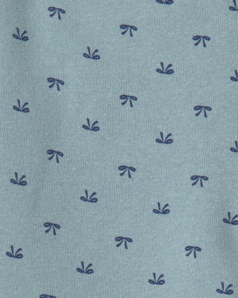 Girls 2-Piece Bow Fleece Pullover & Pant Set &ndash; Blue/Grey, image 4 of 6 slides