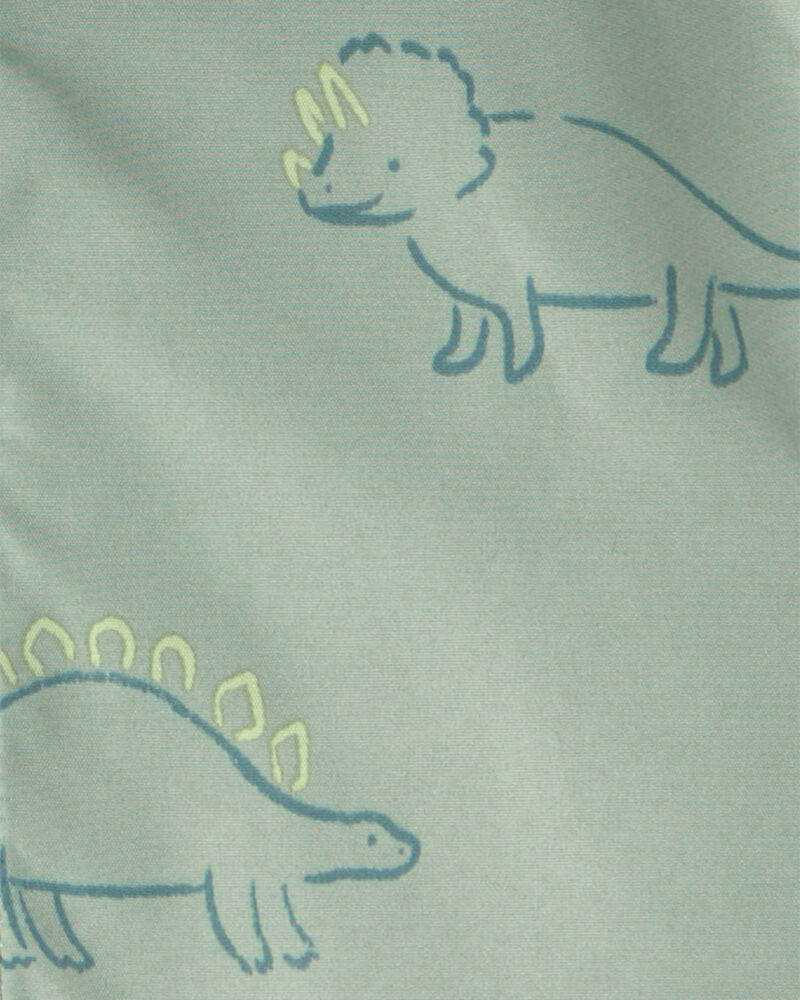 Baby Boy Dinosaur Print Rain Jacket- Green , image 3 of 3 slides