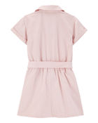 Enfant Robe de couleur unie à manches courtes - Rose, image 2 sur 4 diapositives