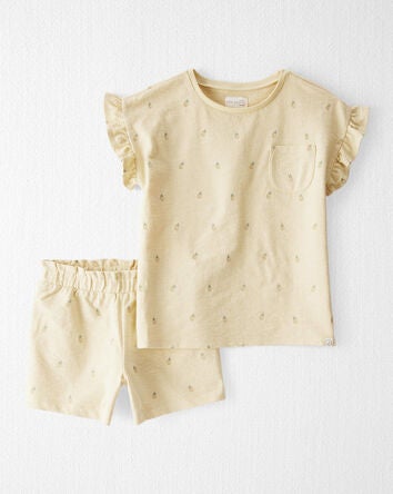 Kid 2-Piece Pineapple-Print Set Made with Organic Cotton, 