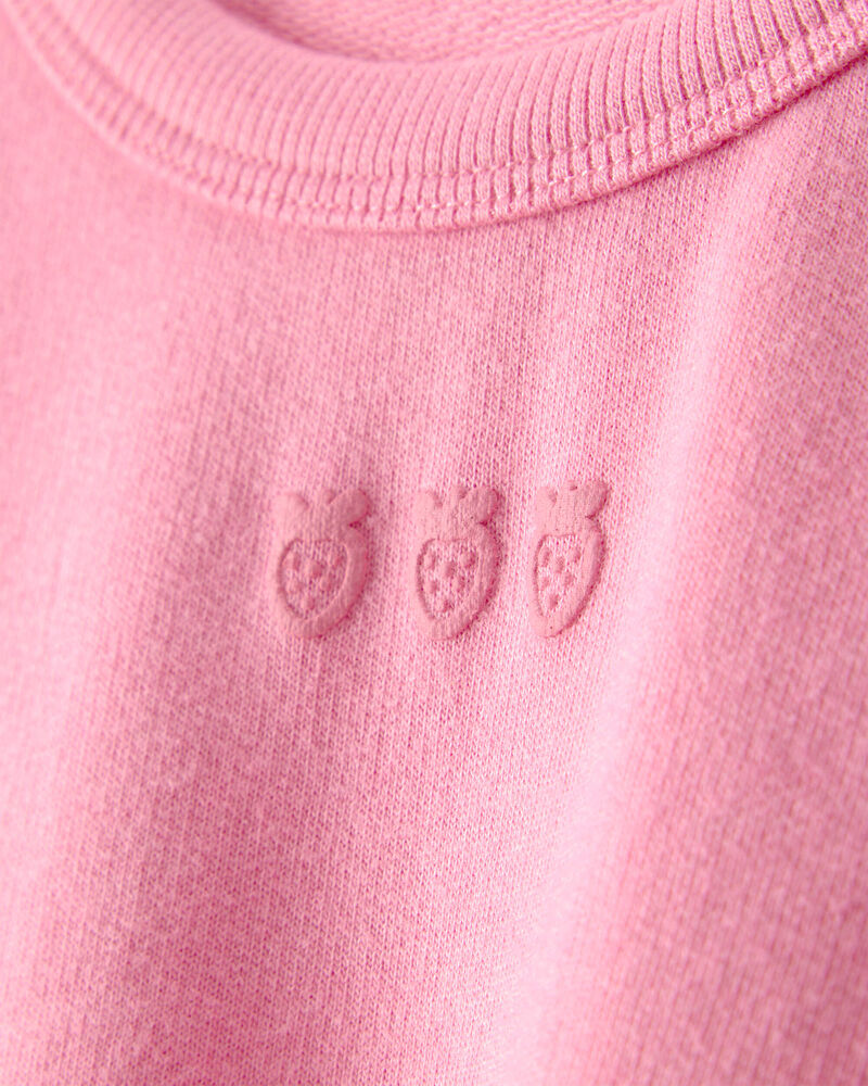 Baby Girl Strawberry French Terry Pullover Sweatshirt - Pink, image 2 of 4 slides