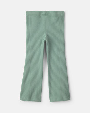 Toddler Girl Cotton Pull-On Stretch Flare Leggings - Green, 