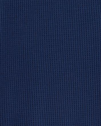 Kid Solid Loose Fit Waffle Knit 2-Piece Pyjamas - Navy, 
