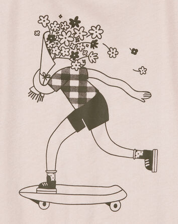 Kid Floral Skater Girl Graphic Tee, 