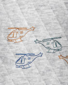 Baby Boy 2-Piece Helicopter Quilted Hoodie & Pant Set - Grey, image 3 of 4 slides