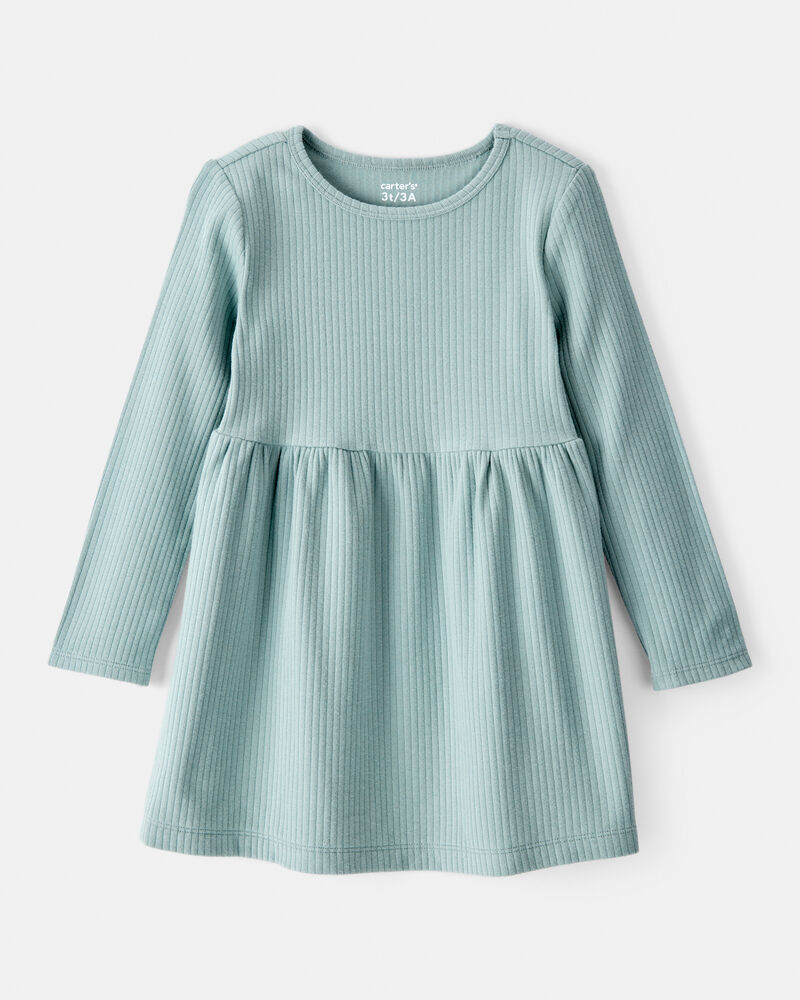 Toddler Girl Long-Sleeve Dress - Green, image 1 of 4 slides