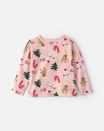 Toddler Girl Christmas Long-Sleeve Top - Pink, 