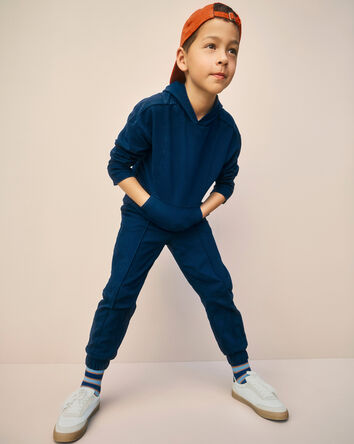 Gar&ccedil;ons - Pantalon de jogging en jersey bouclette - Bleu, 