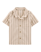 Toddler Striped Button-Down Shirt - Khaki, image 1 of 4 slides