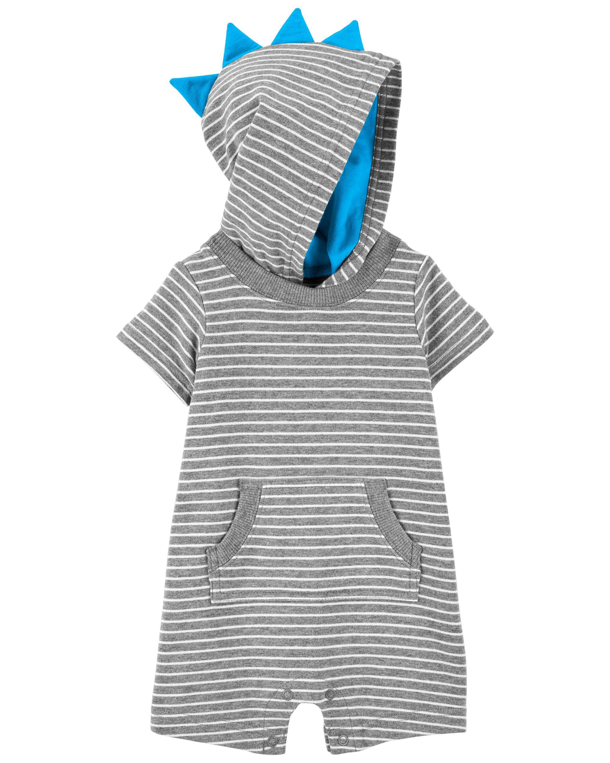 Heather Dinosaur Hooded Romper Carter s Oshkosh Canada