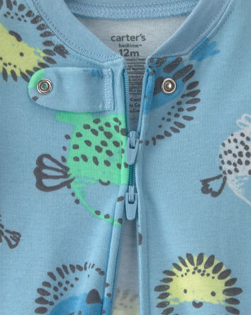 Baby Boy Pufferfish 100% Cotton 2-Way Zip 1-Piece Pyjama - Blue, 