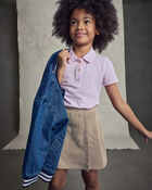 Girls Ponte Uniform Skort - Khaki, image 2 of 8 slides