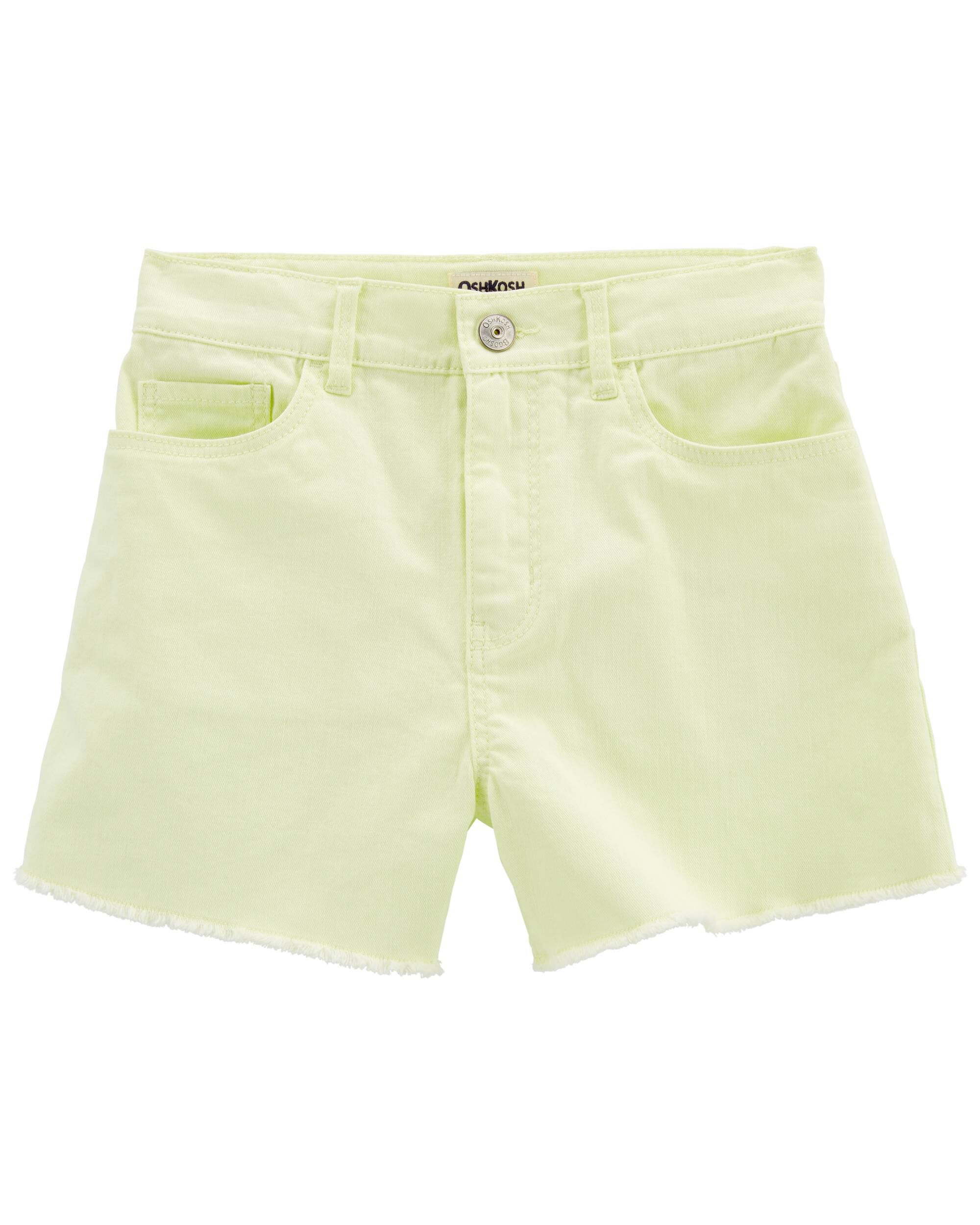 Neon green shop denim shorts