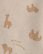 B&eacute;b&eacute; gar&ccedil;on - Ensemble 2 pi&egrave;ces haut et pantalon en jersey bouclette &agrave; motif animaux - Cr&egrave;me, image 3 sur 3 diapositives