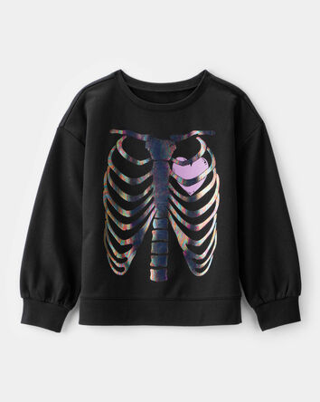 Girls Skeleton Long-Sleeve Pullover Sweatshirt, 
