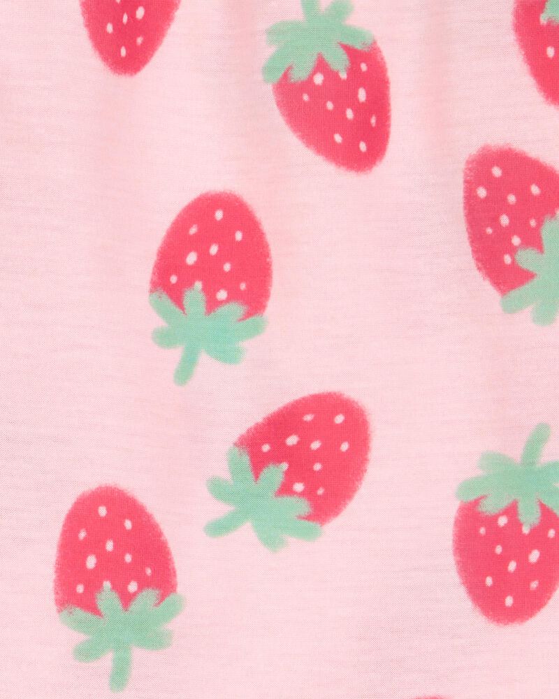 Tout-petit fille - Pyjama 2 pièces décontracté imprimé de fraise - Rose, image 2 sur 3 diapositives