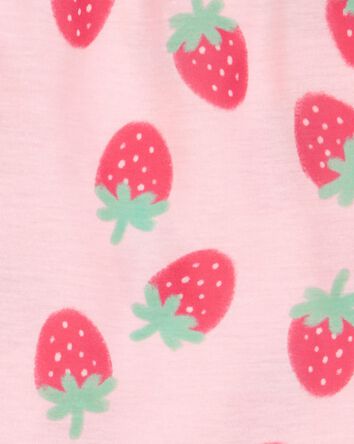 Toddler Girl Strawberry Print Loose Fit 2-Piece Pyjamas - Pink, 
