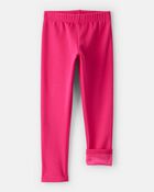 Girls Pull-On Stretch Cozy Leggings - Pink, image 3 of 5 slides