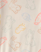 Kids Easter Bunny Snug Fit 2-Piece Pyjamas Set - Cream, image 3 of 4 slides