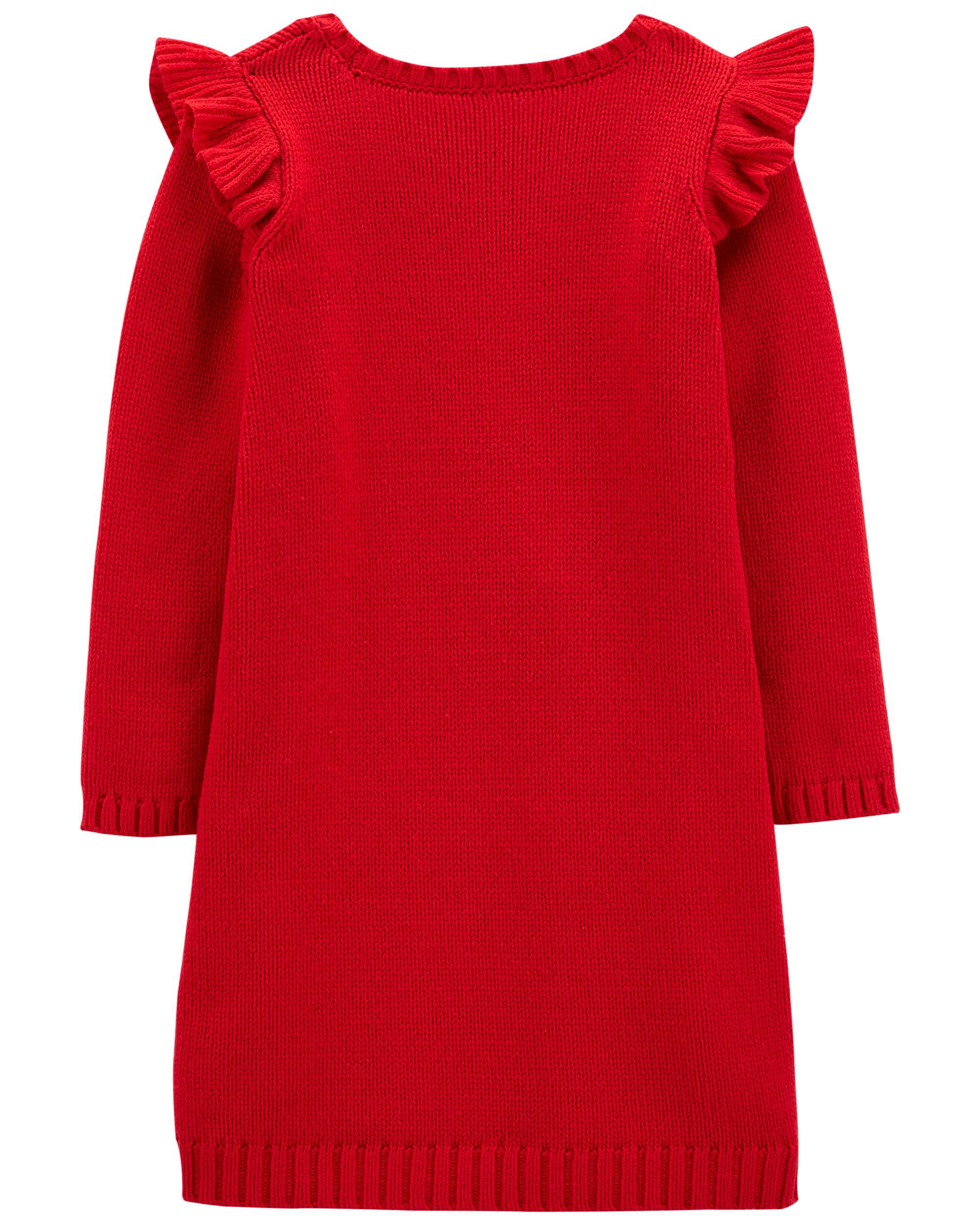 Kids red sweater dress sales