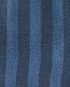 Toddler Striped Denim Shortall - Dark Wash, image 3 of 4 slides