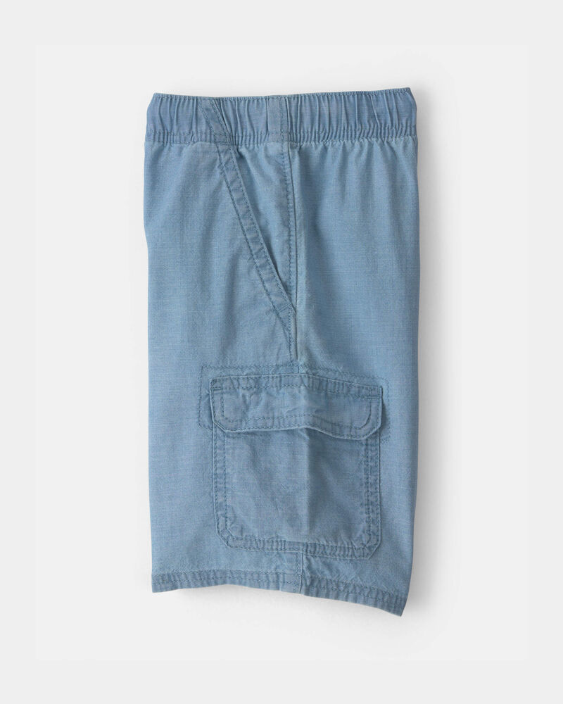 Gar&ccedil;ons - Short cargo en chambray - Bleu, image 3 sur 4 diapositives