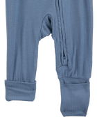 Bébé garçon - Grenouillère PurelySoft à fermeture à glissière à 2 sens à poignets et pieds rabattables de couleur unie - Bleu marine, image 3 sur 7 diapositives