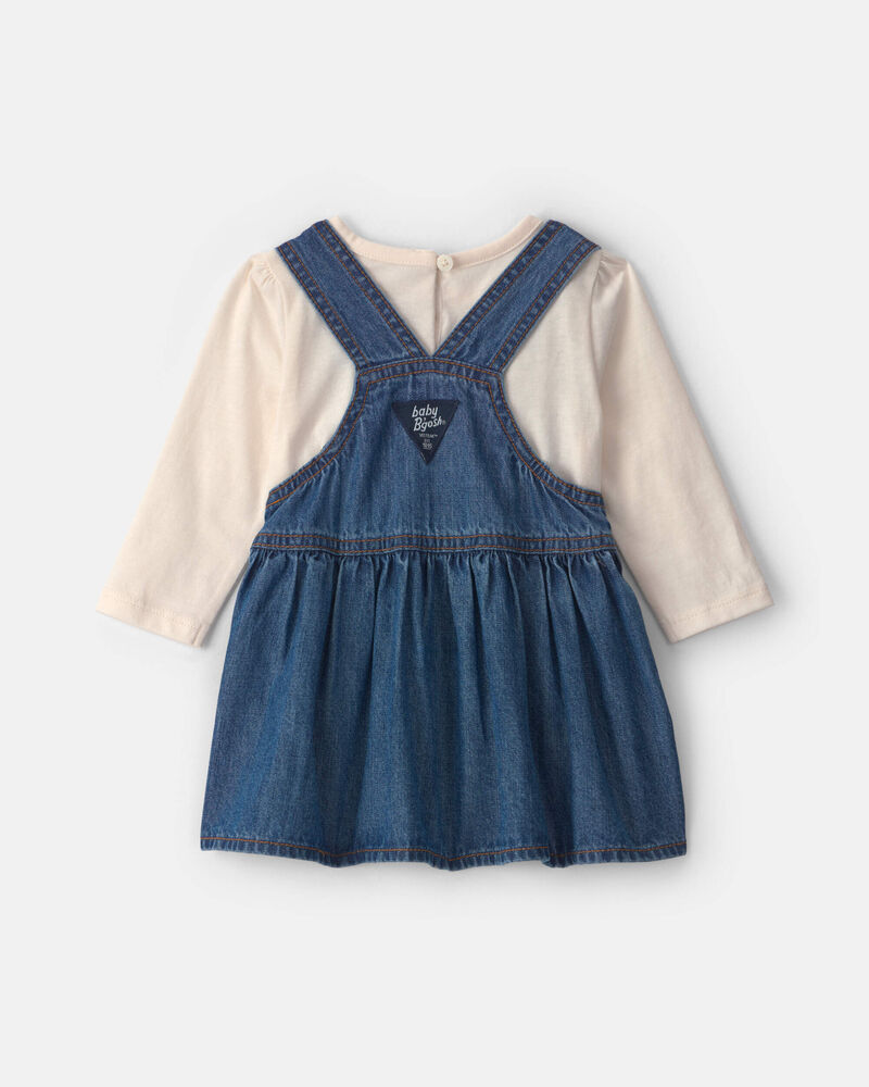 Baby Girl 2-Piece Denim Skirtall Set - Light Wash, image 2 of 7 slides
