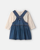 Baby Girl 2-Piece Denim Skirtall Set - Light Wash, image 2 of 7 slides