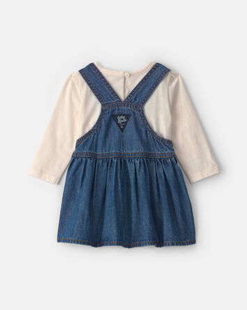 Baby Girl 2-Piece Denim Skirtall Set - Light Wash, 