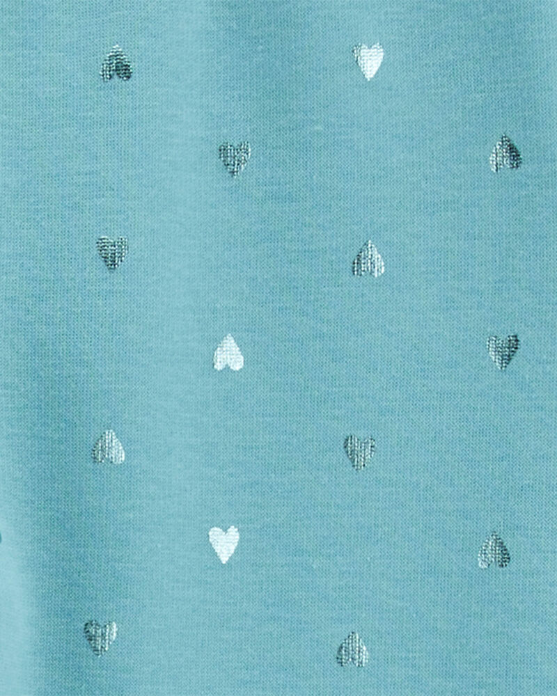 Girls Metallic Heart Cozy Fleece Leggings, image 4 of 5 slides