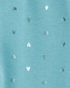 Girls Metallic Heart Cozy Fleece Leggings, image 4 of 5 slides