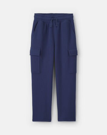 Boys Fleece Cargo Pants - Navy Blue, 