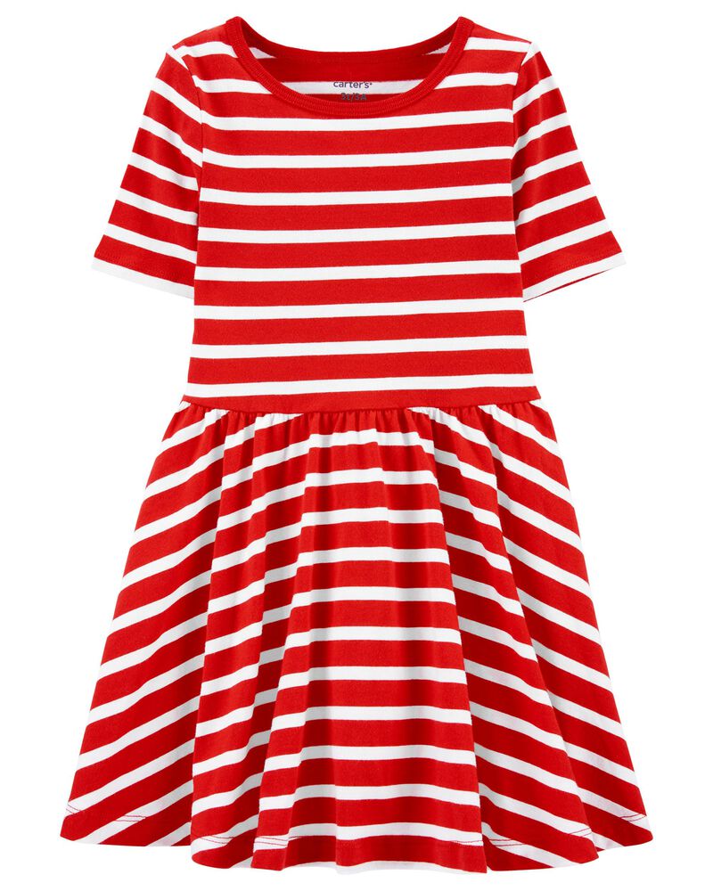 Red Striped Jersey Dress