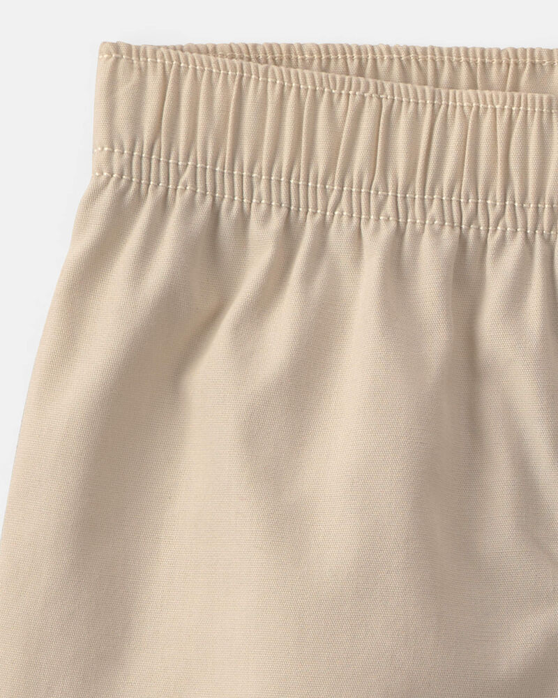 Baby Boy 2-Piece Chambray Button-Down Shirt & Short Set - Ivory/Brown, image 3 of 4 slides