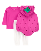 Baby 3-Piece Strawberry Halloween Costume, image 2 of 5 slides
