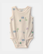 Baby Boy Beach Sleeveless Graphic Bodysuit - Cream, image 1 of 3 slides