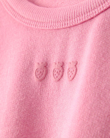 Baby Girl Strawberry French Terry Pullover Sweatshirt - Pink, 