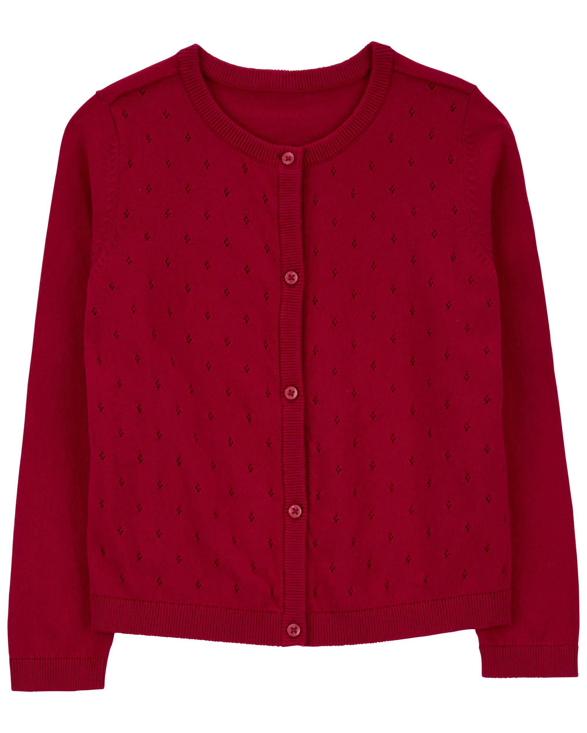 Red sales cardigan sweater