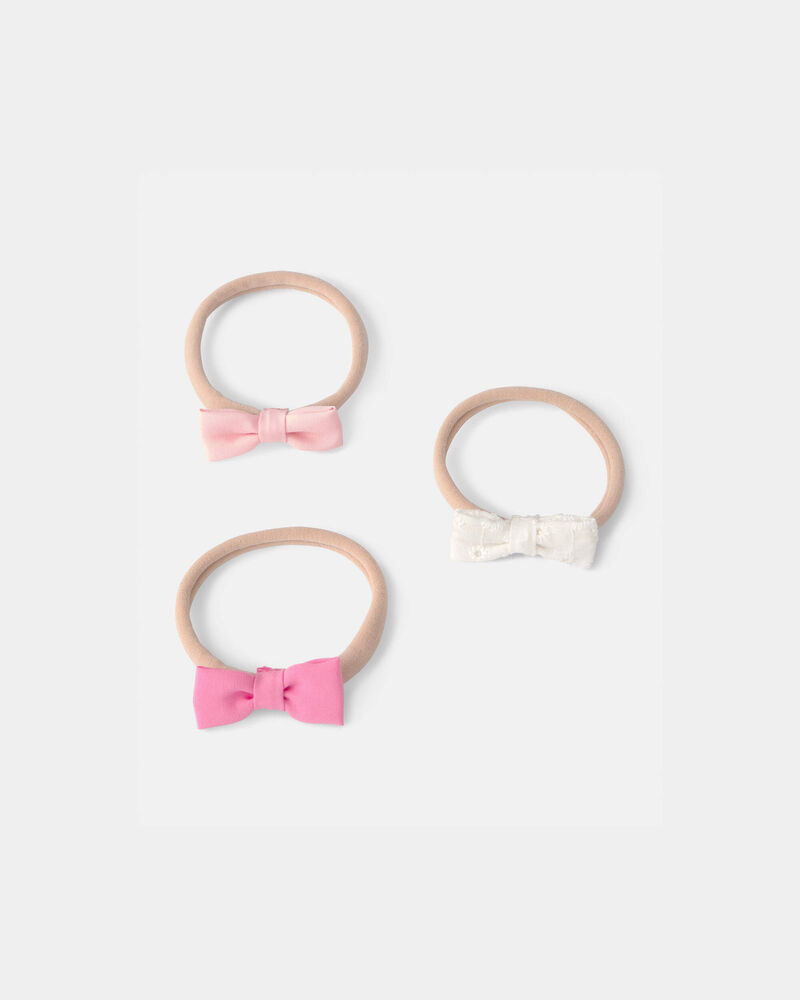 Baby Girl 3-Pack Bow Hair Ties, image 1 of 1 slides