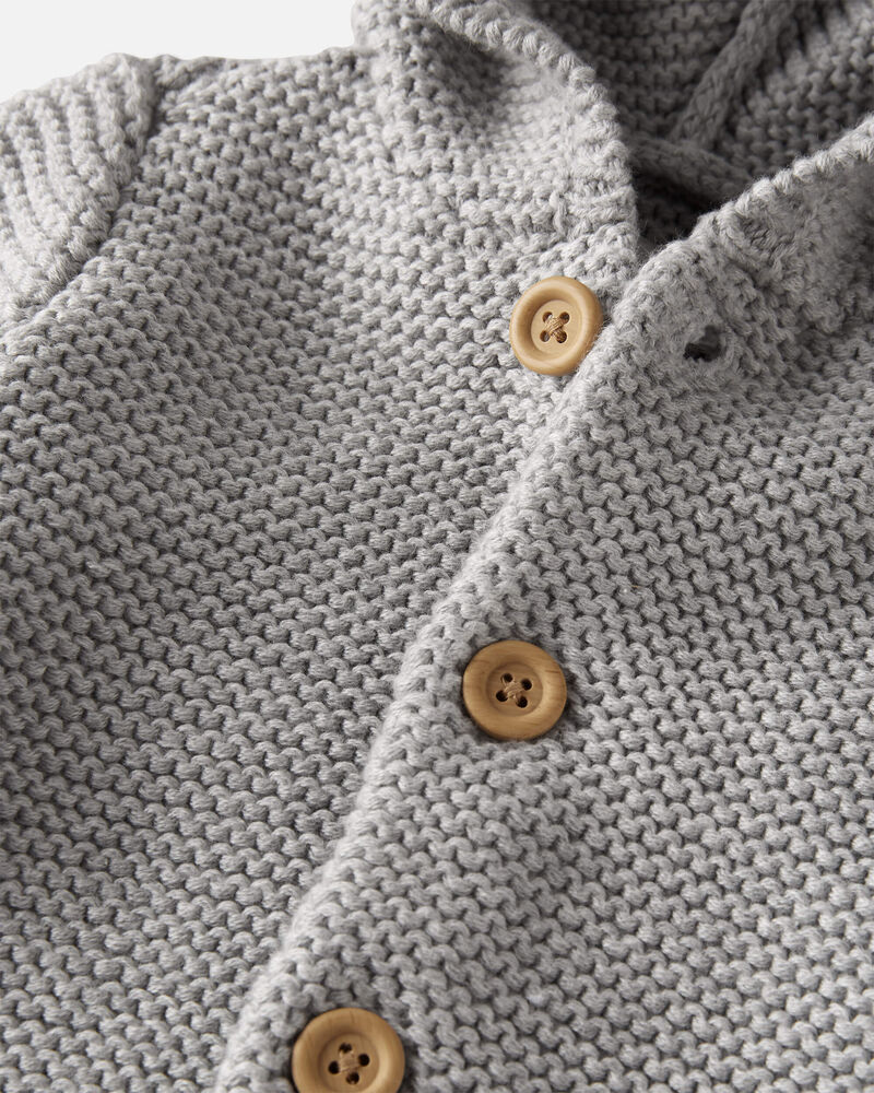 Bébé Cardigan à surpiqûre unique en coton biologique , image 3 sur 6 diapositives