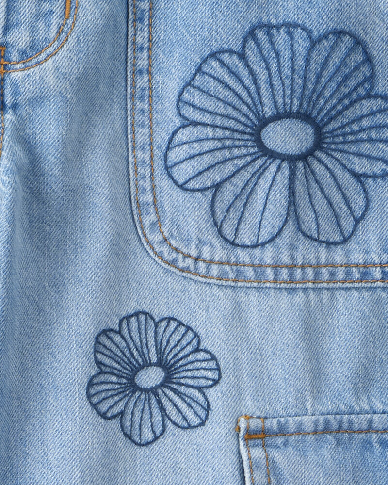 Filles - Jean cargo en denim - Bleu , image 4 sur 5 diapositives
