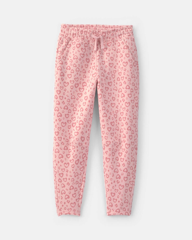 Filles - Pantalon &agrave; coupe ballon en molleton &agrave; motif l&eacute;opard &ndash; Rose, image 1 sur 3 diapositives