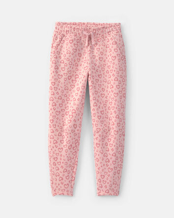 Filles - Pantalon &agrave; coupe ballon en molleton &agrave; motif l&eacute;opard &ndash; Rose, 
