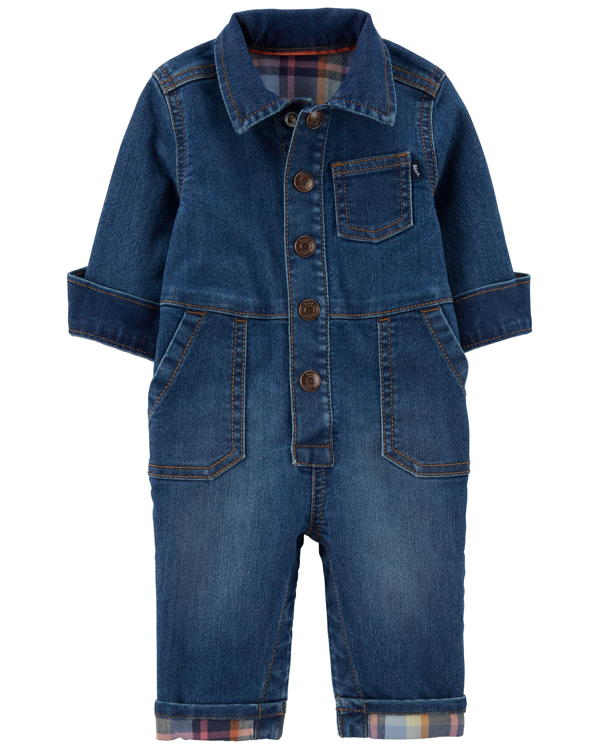 Dark Wash Button Front Denim Jumpsuit Carter s Oshkosh Canada